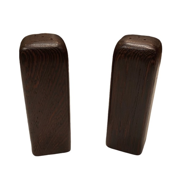 Dark Wood Modern Salt and Pepper Shakers - Picture 3 of 5